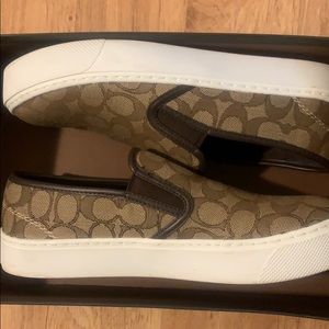 Coach slip on canvas shoes